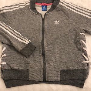 Adidas Zip Up Sweatshirt. Lace up sides. Gently Pre-loved! No damage, or stains